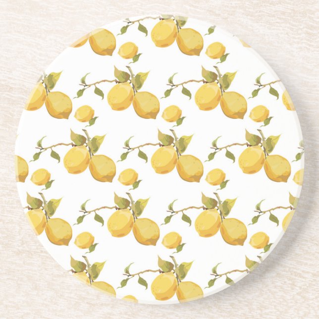 Vintage Fresh Lemons: Simplistic Design Coaster (Front)