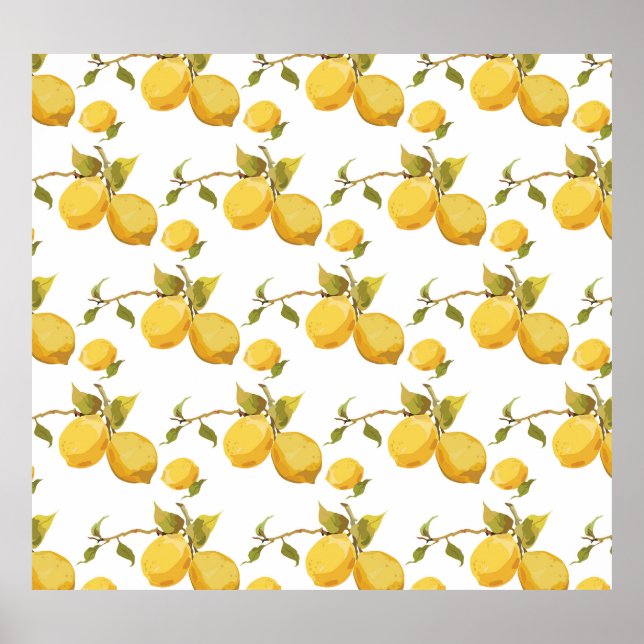 Vintage Fresh Lemons: Simplistic Design Poster (Front)