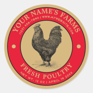 Vintage Fresh Poultry Label Template