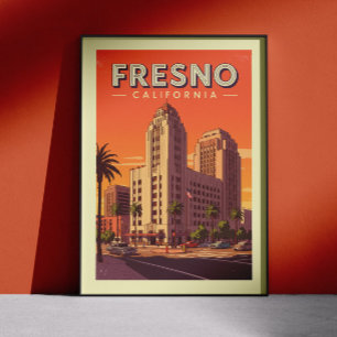 Vintage Fresno California Poster