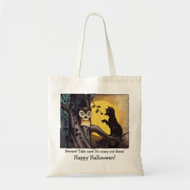 Vintage Friends and Enemies Halloween Tote Bag (Front)