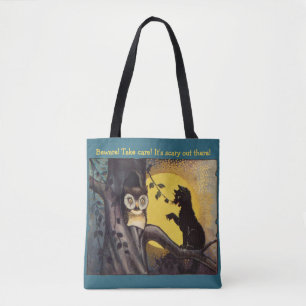 Vintage Friends and Enemies Halloween Tote Bag