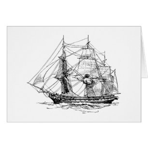 Vintage Frigate at Sea,