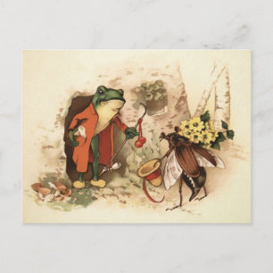 Vintage Frog and Bug Postcard