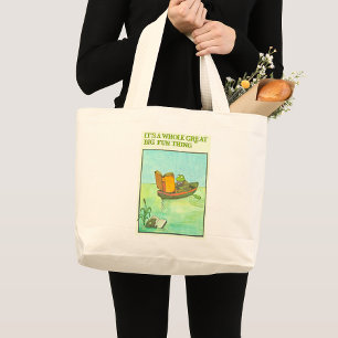 Vintage Frog And Fish Reading Tote Bag