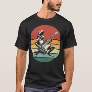 Vintage Frog Band Rock Funny Frog Playing Electric T-Shirt