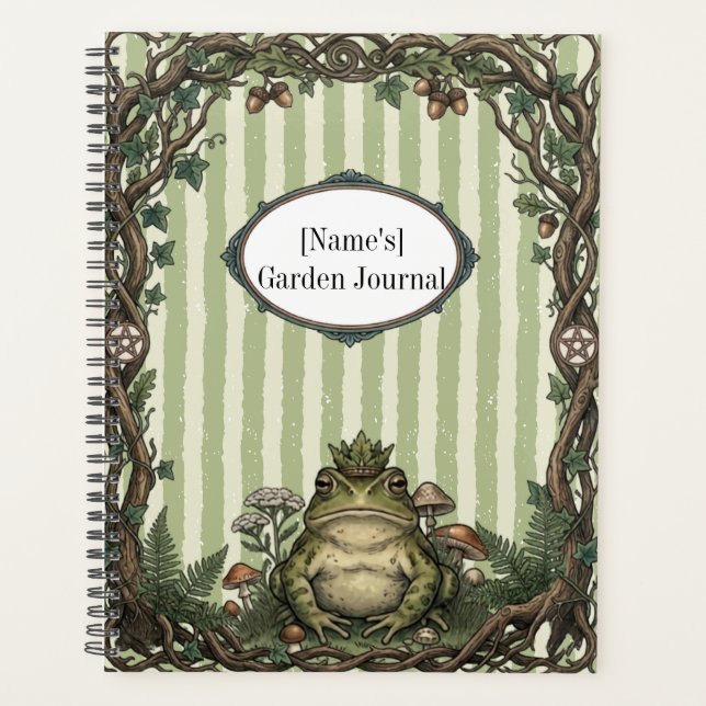 Vintage Frog King Botanical   Planner (Front)