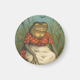 Vintage Frog Lady Magnet