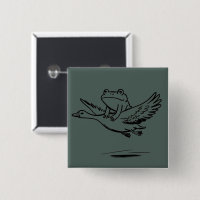 Vintage Frog Riding Goose Nature Whimsical Animal 