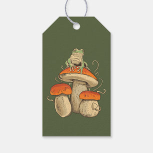 Vintage Frog With Mushrooms Cottagecore Gift Tags