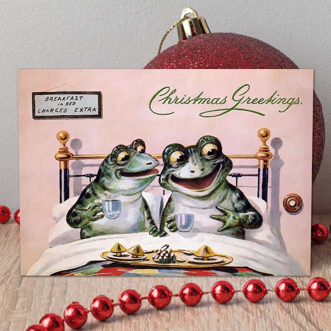 Vintage Frogs in Bed Christmas Card (Creator Uploaded)