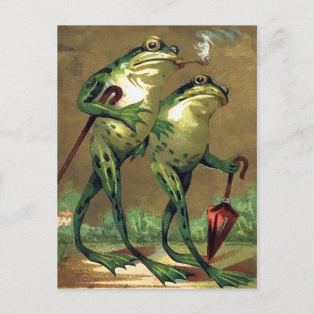 Vintage Frogs Postcard (Front)