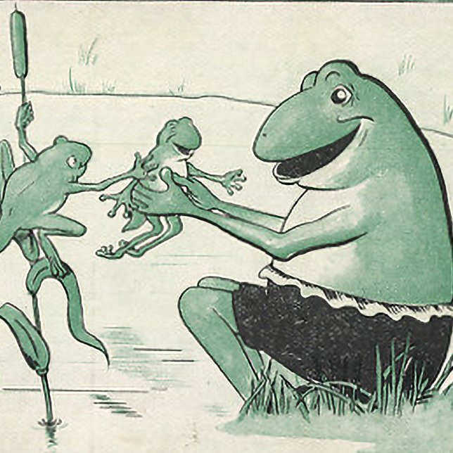 Vintage frogs twins congratulations greeting card (Creator Uploaded)