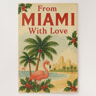 Vintage From Miami With Love Christmas Jigsaw Puzzle