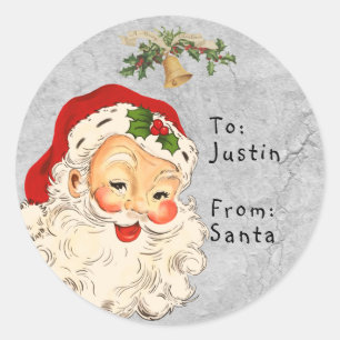 Vintage From Santa to Child Gift Christmas  Classic Round Sticker