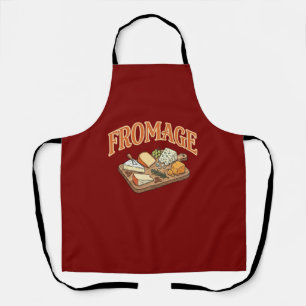 Vintage Fromage French Cheese Charcuterie Graphic  Apron