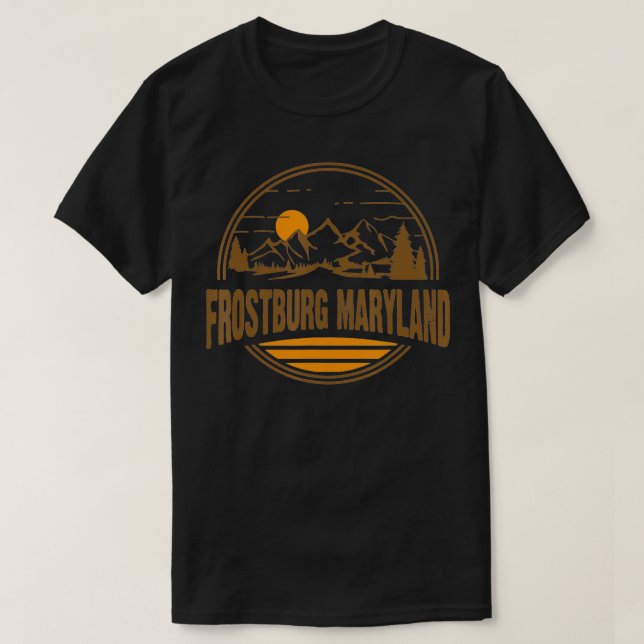 Vintage Frostburg Maryland Mountain Hiking Souveni T-Shirt (Design Front)