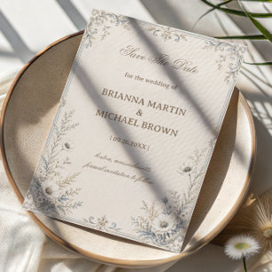 Vintage Frosted Botanical Save The Date