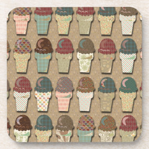 Vintage Frosty Cones Pattern Coaster