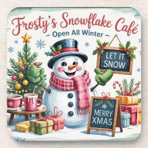 Vintage Frosty's Snowflake Cafe Coaster