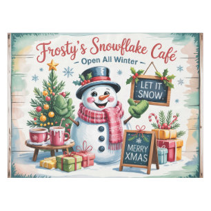 Vintage Frosty's Snowflake Cafe Tablecloth