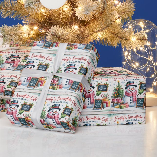 Vintage Frosty's Snowflake Cafe Wrapping Paper (Holidays)