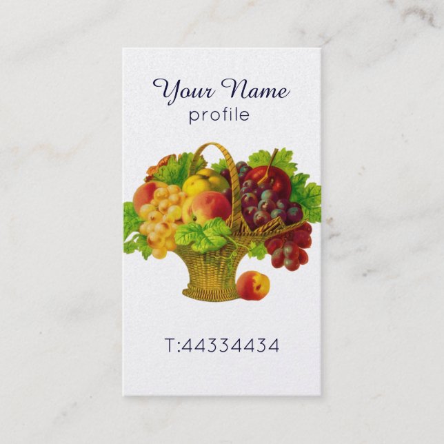 Vintage fruit  basket business card (Front)