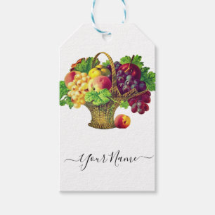Vintage Fruit Basket - personalised Gift Tags