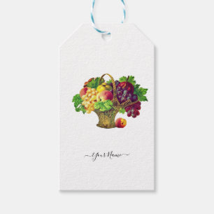 Vintage Fruit Basket - personalized Gift Tags