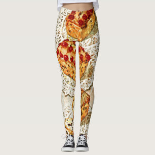 Vintage fruit cake illustration leggings