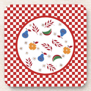 Vintage Fruit Cork Coaster