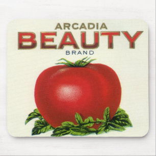 Vintage Fruit Crate Label, Arcadia Beauty Tomatoes Mouse Pad