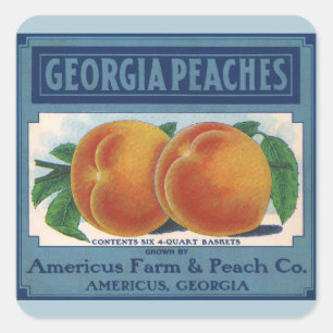 Vintage Fruit Crate Label Art, Georgia Peaches