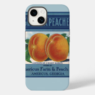 Vintage Fruit Crate Label Art, Georgia Peaches iPhone Case