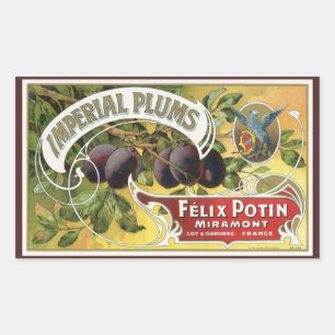 Vintage Fruit Crate Label Art, Imperial Plums