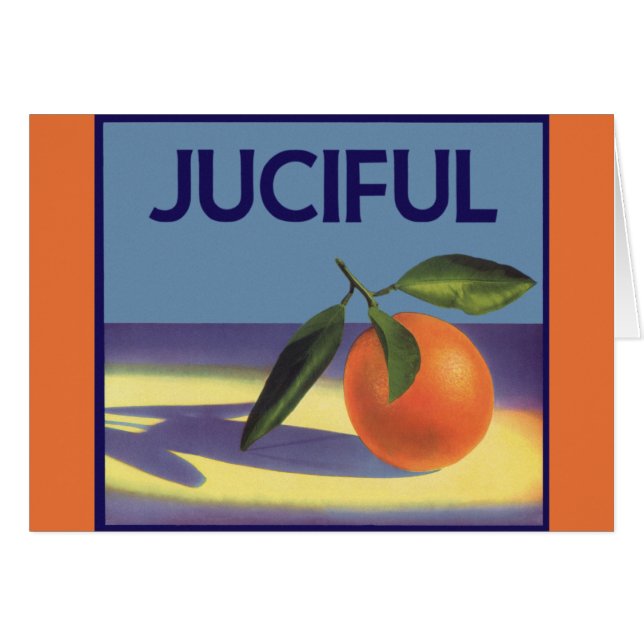 Vintage Fruit Crate Label Art, Juciful Oranges (Front Horizontal)