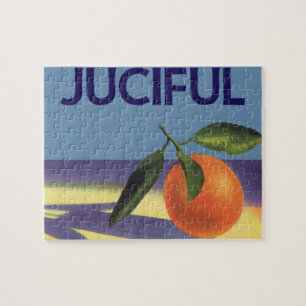 Vintage Fruit Crate Label Art, Juciful Oranges Jigsaw Puzzle