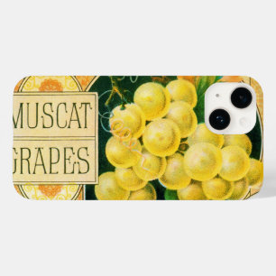Vintage Fruit Crate Label Art, Muscat Grapes Case-Mate iPhone 14 Case