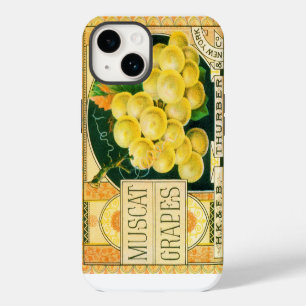 Vintage Fruit Crate Label Art, Muscat Grapes iPhone Case