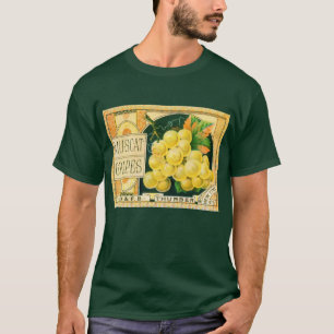 Vintage Fruit Crate Label Art, Muscat Grapes T-Shirt