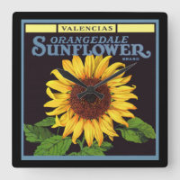 Vintage Fruit Crate Label Art Orangedale Sunflower