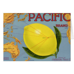 Vintage Fruit Crate Label Art Pacific Lemon Citrus