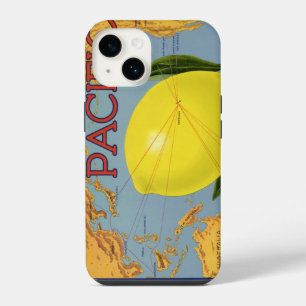 Vintage Fruit Crate Label Art Pacific Lemon Citrus iPhone Case