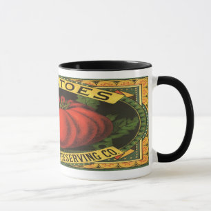 Vintage Fruit Crate Label Art, Wayne Co Tomatoes Mug