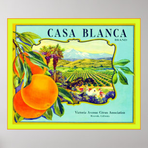 Vintage Fruit Crate Label Poster