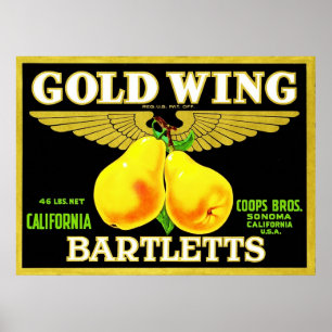 Vintage Fruit Crate Label Poster