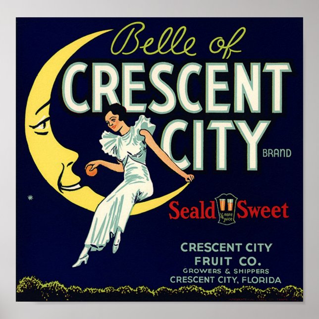 Vintage Fruit Crate Label Print (Front)