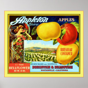 Vintage Fruit Crate Lable Poster