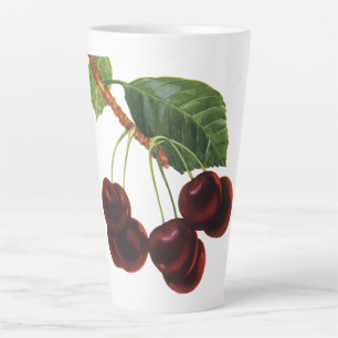Vintage Fruit Foods, Ripe Cherries from a Tree Latte Mug