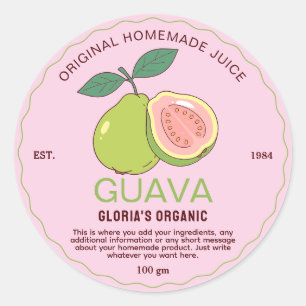 Vintage Fruit Guava Juice Homemade Product Classic Round Sticker